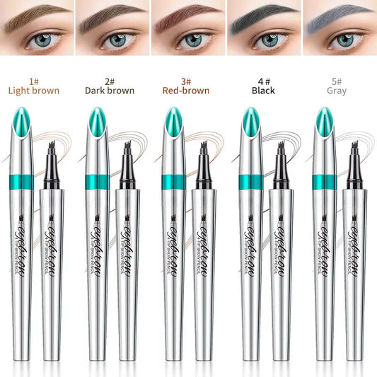 BrowSculpt 4D Microblading Eyebrow Pen – Waterproof, Long-Lasting Four-Claw Pencil for Natural, Hair-Like Strokes