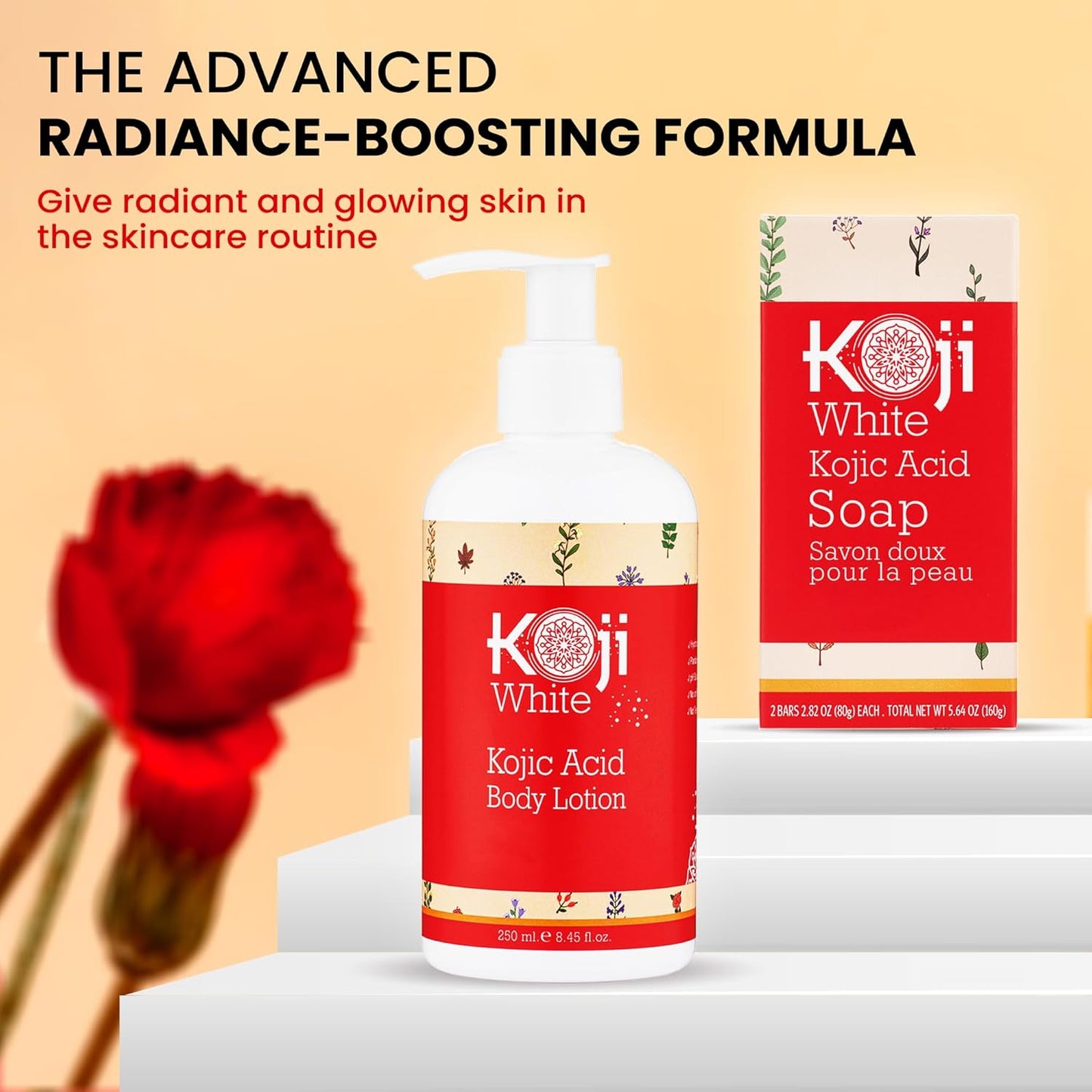 Kojic Acid Skin Brightening Body Lotion - Body Moisturizer & Skin Firming for Women, Boost Hydrating, Sun Damage Skin, Uneven Skin Tone, Paraben-Free, Vegan, 8.45 Fl Oz Bottle