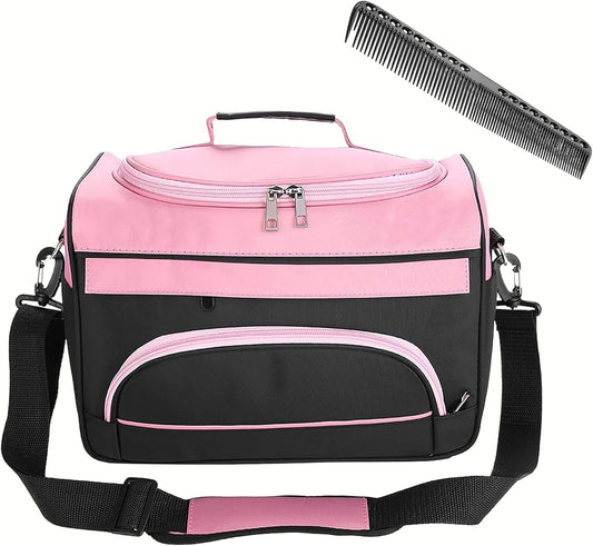 Large Capacity Hairdresser Bag Barber Carrying Case with Handle and Shoulder Strap, Beauty Salon Tool Kits Storage Travel Barber Case Holds Various Hair Cutting Tools Haircutting Bag