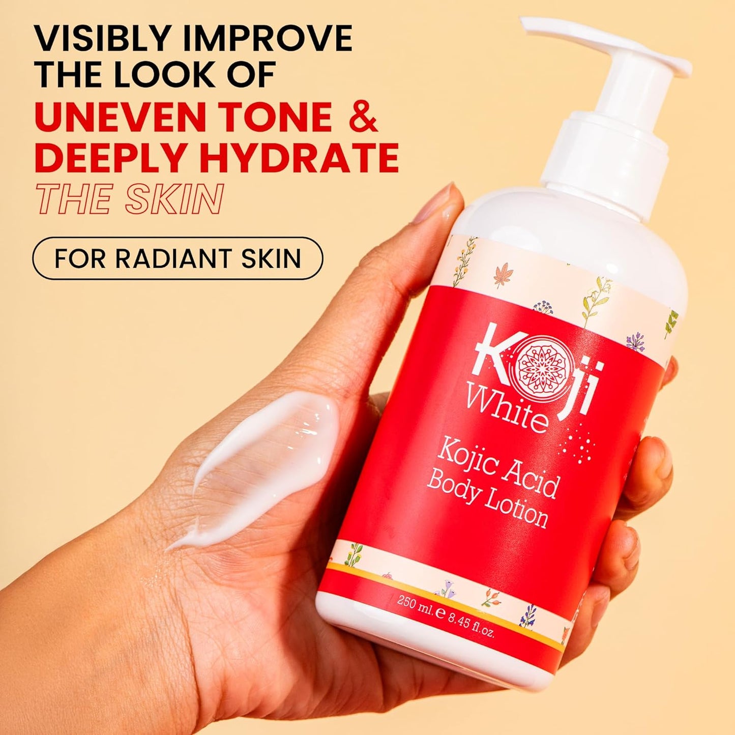 Kojic Acid Skin Brightening Body Lotion - Body Moisturizer & Skin Firming for Women, Boost Hydrating, Sun Damage Skin, Uneven Skin Tone, Paraben-Free, Vegan, 8.45 Fl Oz Bottle